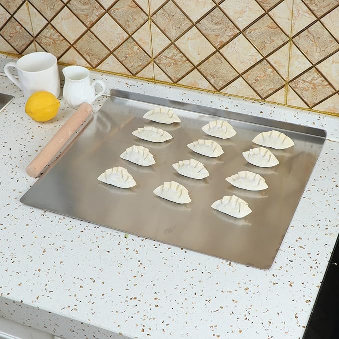 Non-Slip Stainless Steel Board for Cutting, Dough Rolling & Dumpling Prep - All-In-One Store Pakistan