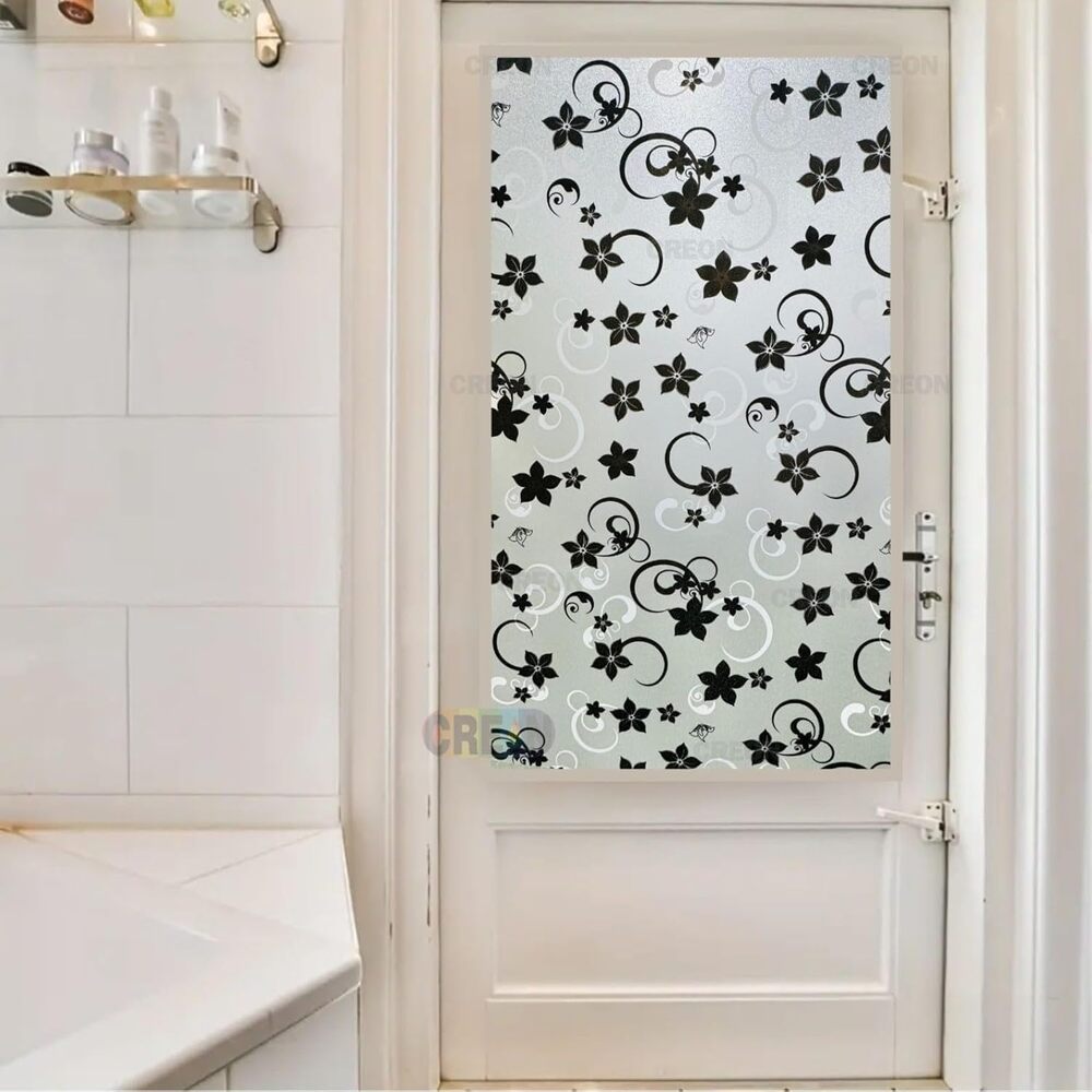 Frosted Floral & Swirls Privacy Window Film - All-In-One Store Pakistan