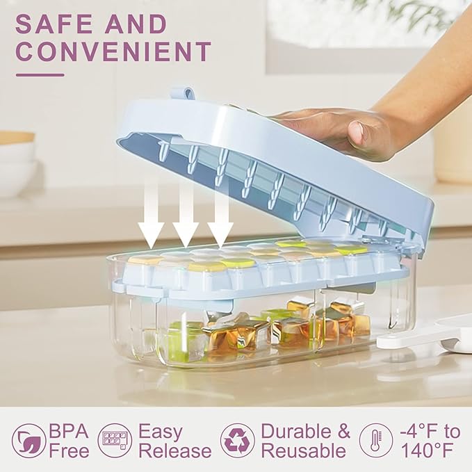 Press & Store Ice Box with 2 Trays & Shovel - All-In-One Store Pakistan