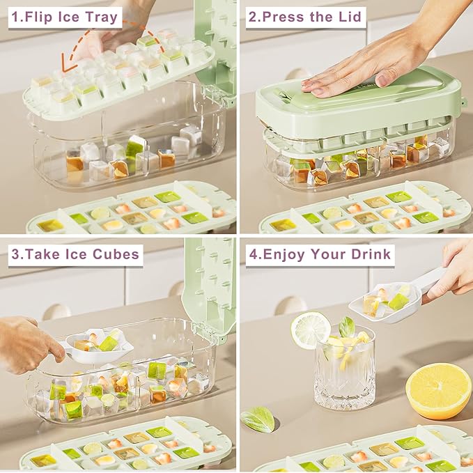 Press & Store Ice Box with 2 Trays & Shovel - All-In-One Store Pakistan