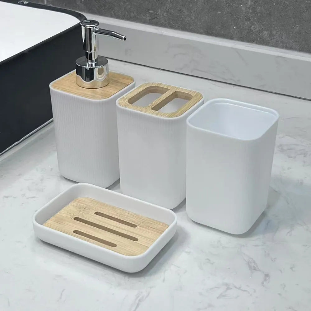 AquaCharm 4-Piece Bathroom Accessory Set - All-In-One Store Pakistan