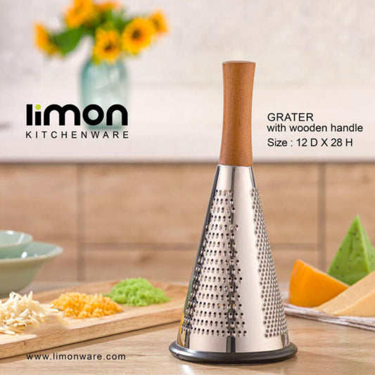 Stainless Steel 3-Sided Grater with Wooden Handle (2118) by Limon - All-In-One Store Pakistan