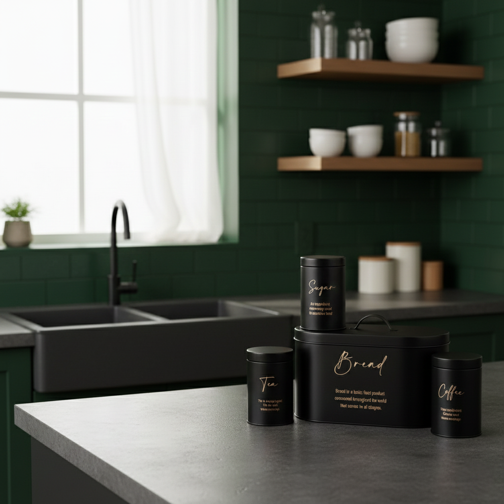 Luxury 4-Piece Bread, Tea, Coffee, and Sugar Canister Set - All-In-One Store Pakistan