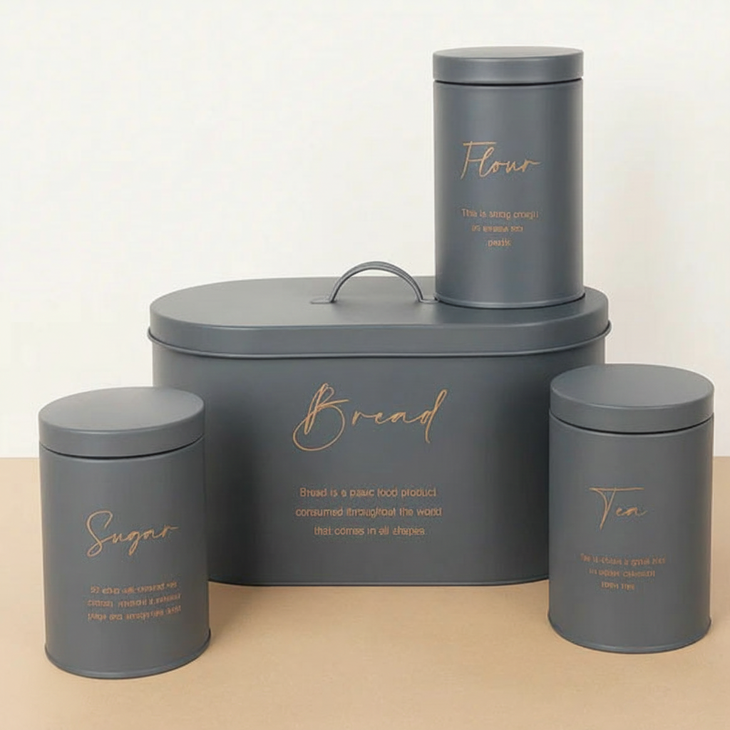 Luxury 4-Piece Bread, Tea, Coffee, and Sugar Canister Set - All-In-One Store Pakistan
