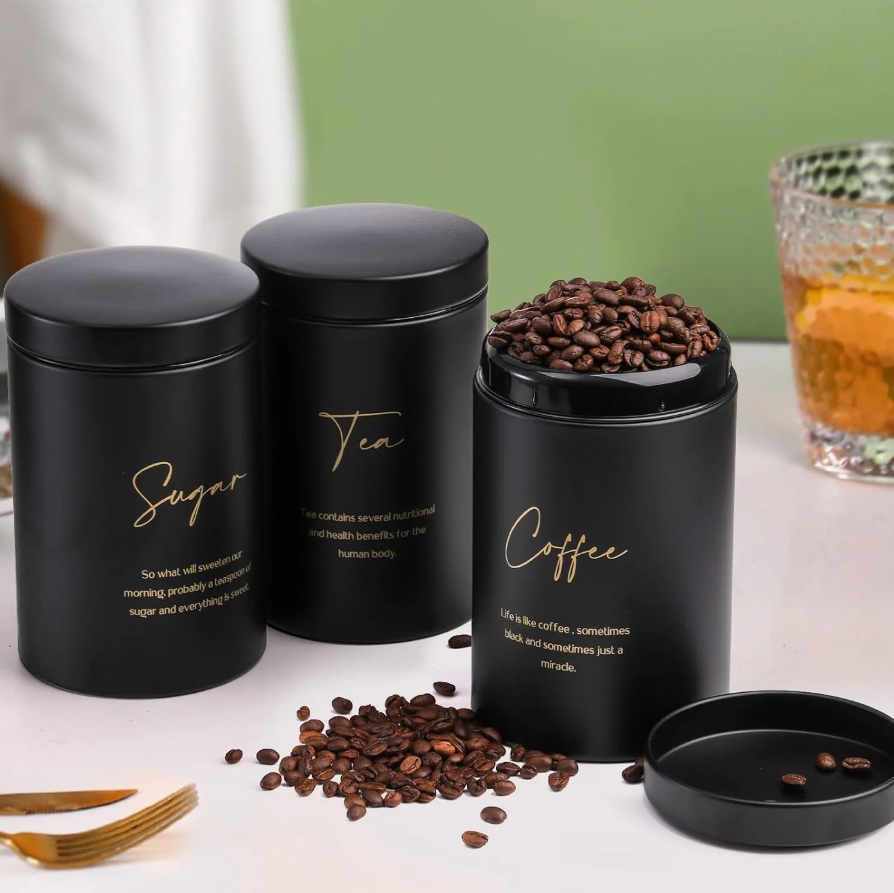 Luxury 4-Piece Bread, Tea, Coffee, and Sugar Canister Set - All-In-One Store Pakistan
