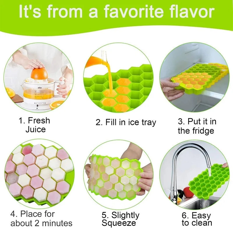 Flexible Honeycomb Ice Tray With Lid - All-In-One Store Pakistan