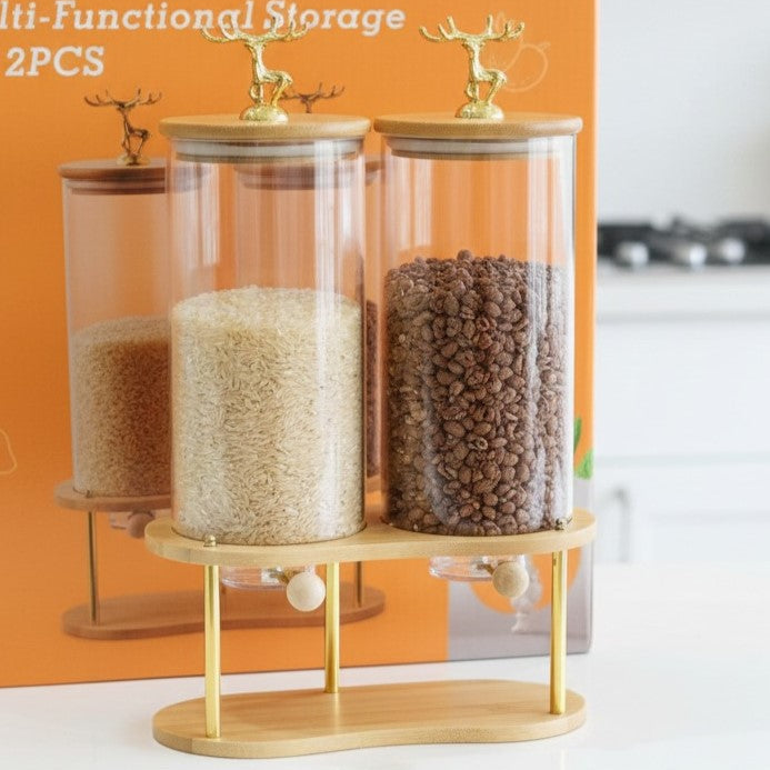 DualServe Glass Jars Dispenser Station (1126) - All-In-One Store Pakistan