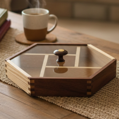 Serve & Store Wooden Snack Box - All-In-One Store Pakistan
