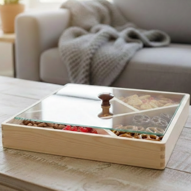Serve & Store Wooden Snack Box - All-In-One Store Pakistan