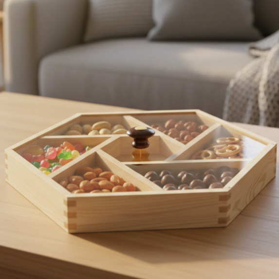 Serve & Store Wooden Snack Box - All-In-One Store Pakistan