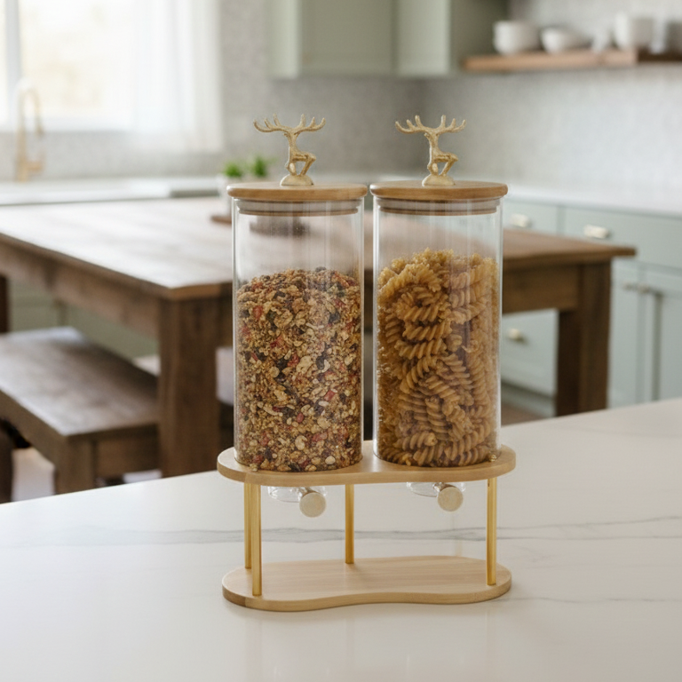 DualServe Glass Jars Dispenser Station (1126) - All-In-One Store Pakistan