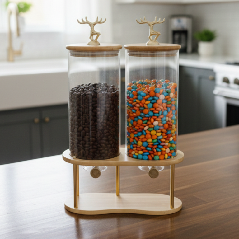 DualServe Glass Jars Dispenser Station (1126) - All-In-One Store Pakistan
