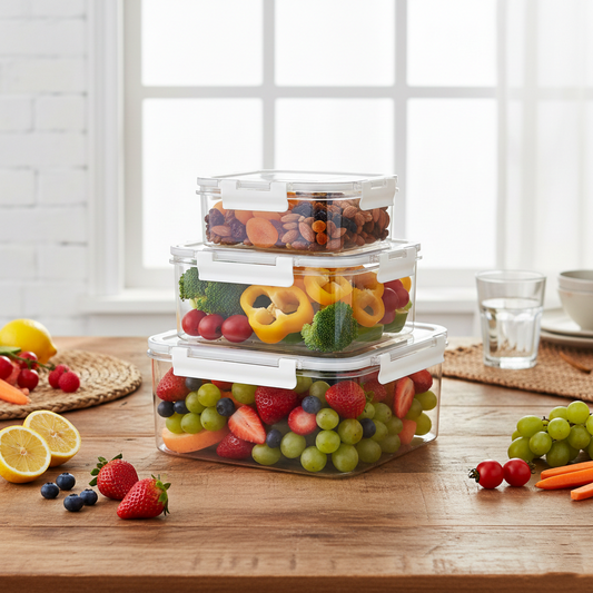 3-Pcs Square Airtight Storage Boxes Set - All-In-One Store Pakistan