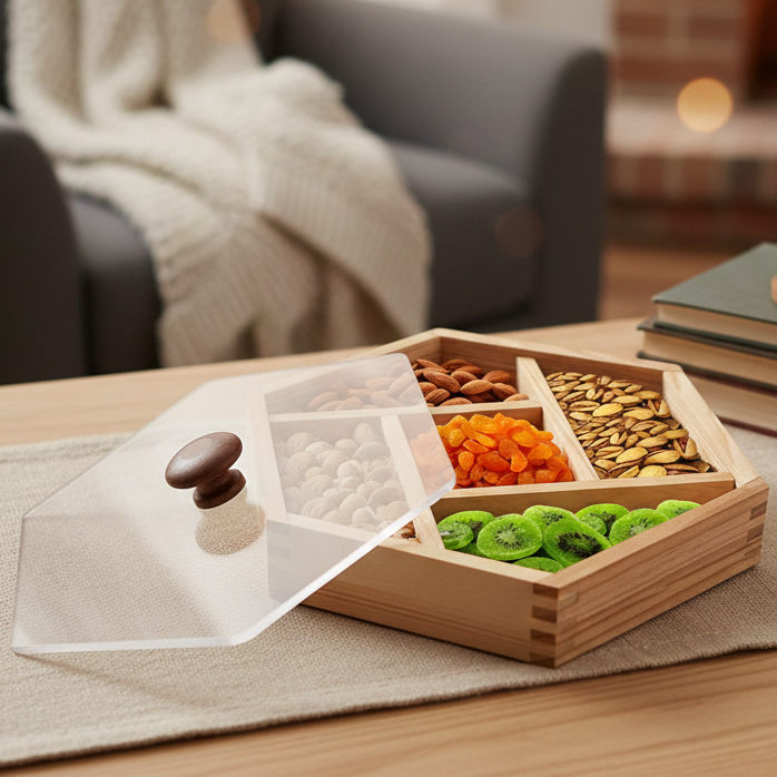 Serve & Store Wooden Snack Box - All-In-One Store Pakistan
