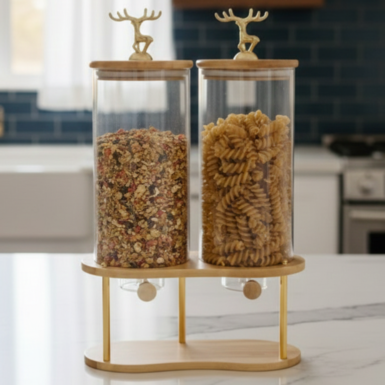 DualServe Glass Jars Dispenser Station (1126) - All-In-One Store Pakistan