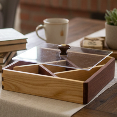Serve & Store Wooden Snack Box - All-In-One Store Pakistan