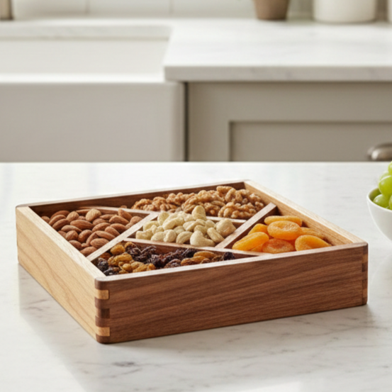 Serve & Store Wooden Snack Box - All-In-One Store Pakistan