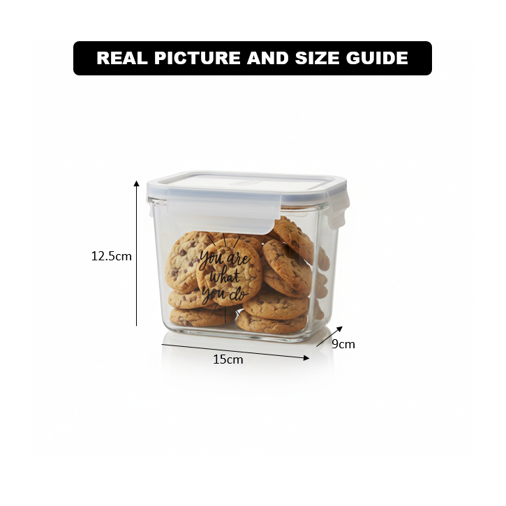 Printed Glass Container with Airtight Lid (2227) by Limon - All-In-One Store Pakistan