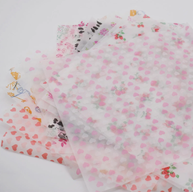 Printed Food Wrapping Wax Paper Sheets (50 Pcs) - All-In-One Store Pakistan