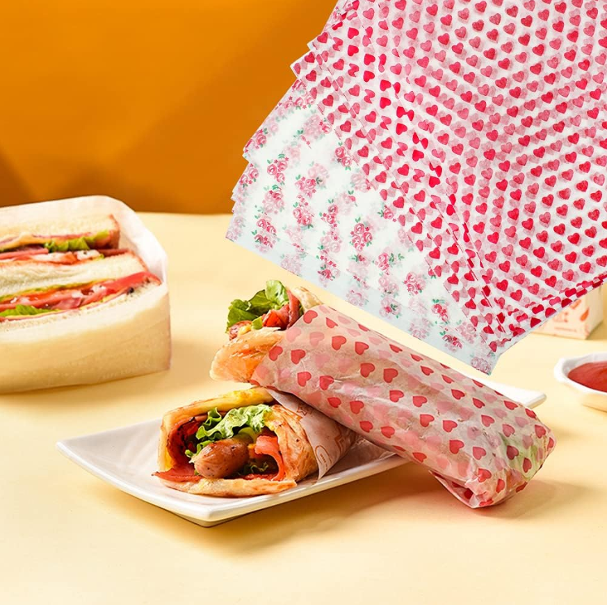 Printed Food Wrapping Wax Paper Sheets (50 Pcs) - All-In-One Store Pakistan