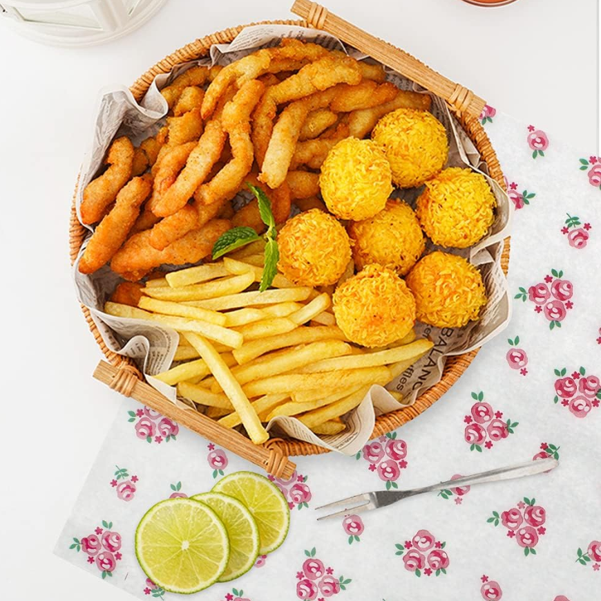 Printed Food Wrapping Wax Paper Sheets (50 Pcs) - All-In-One Store Pakistan