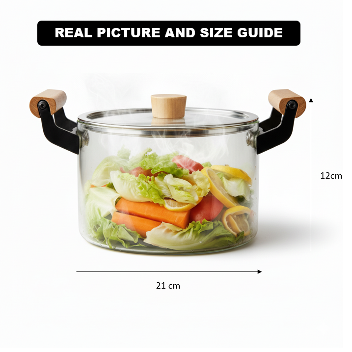 Fabulous GlassPot with Wooden Handles 3.5L - All-In-One Store Pakistan