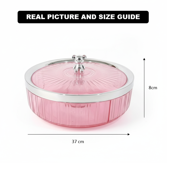 Elegance 5-Partition Round Dry Fruit Tray - All-In-One Store Pakistan