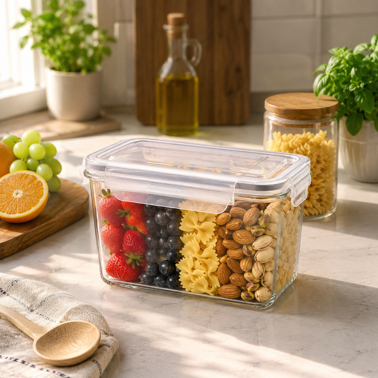 920ml Glass Container with Airtight Lid (2153) by Limon - All-In-One Store Pakistan