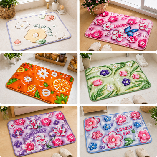 3D Blossom QuickDry Non-Slip Bath Mat - All-In-One Store Pakistan