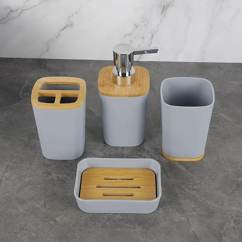 AquaCharm 4-Piece Bathroom Accessory Set - All-In-One Store Pakistan