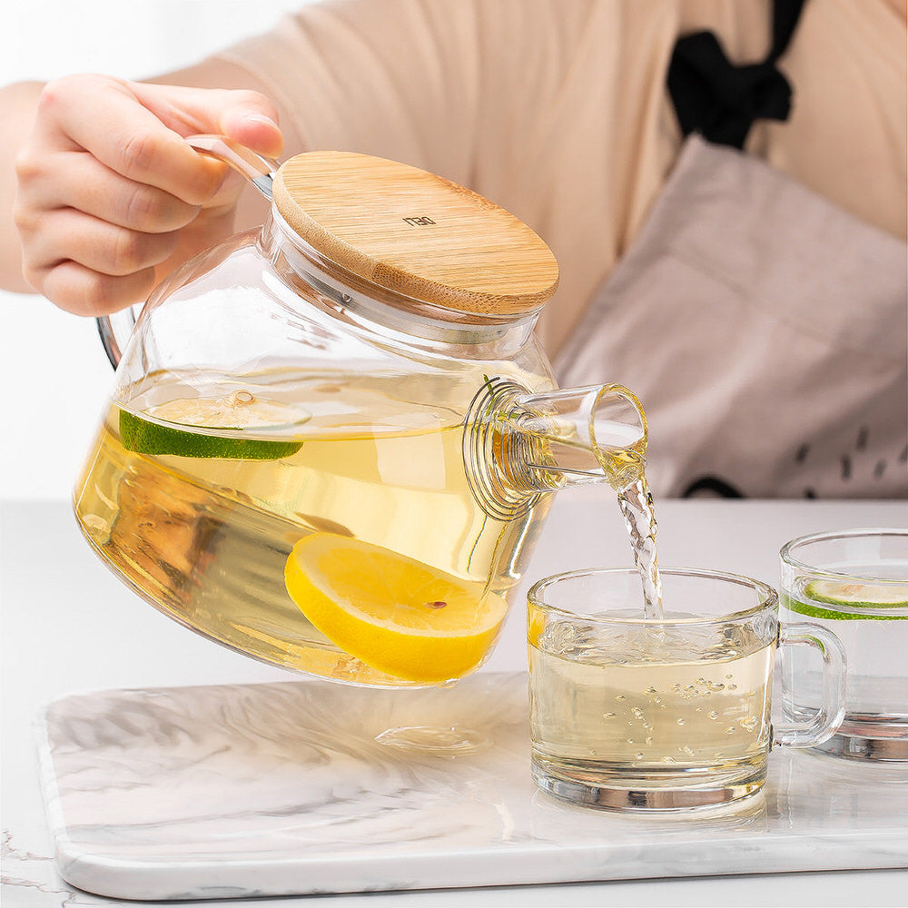 KehwaElegance Glass Set with Wooden Tray - All-In-One Store Pakistan