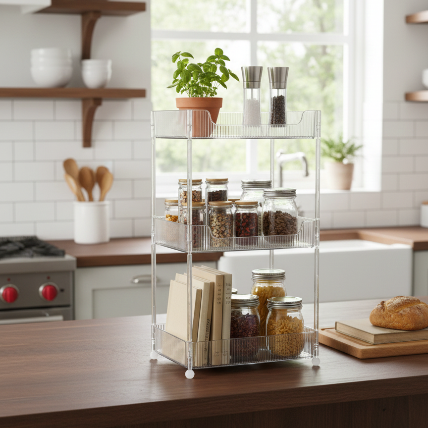 ClearStack 3-Tier Ribbed Acrylic Organizer - All-In-One Store Pakistan