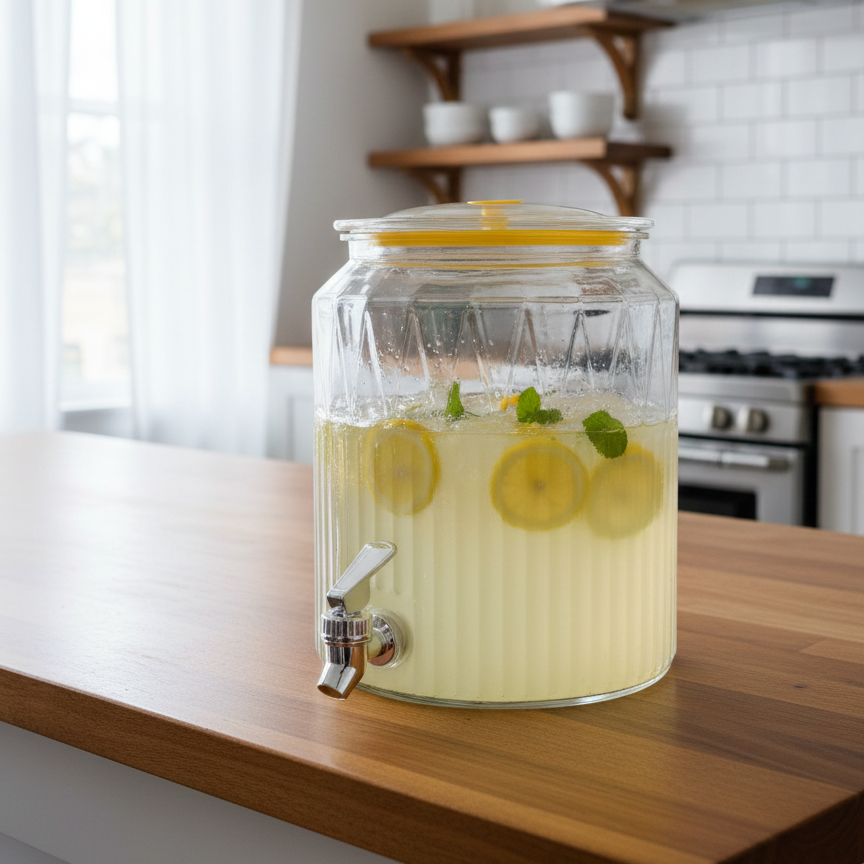 EasyPour 8L Round Beverage Dispenser - All-In-One Store Pakistan