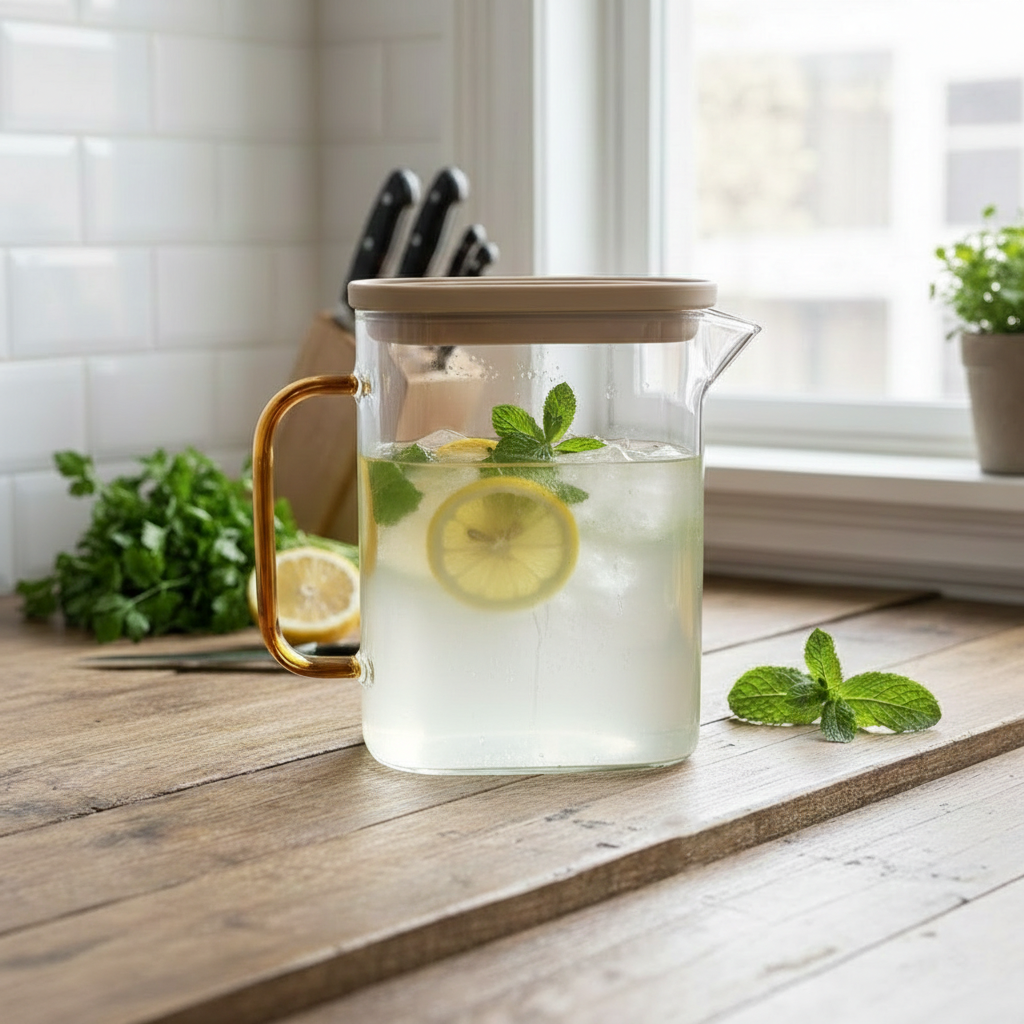CrystalSeal Glass Pitcher with Airtight Lid - All-In-One Store Pakistan