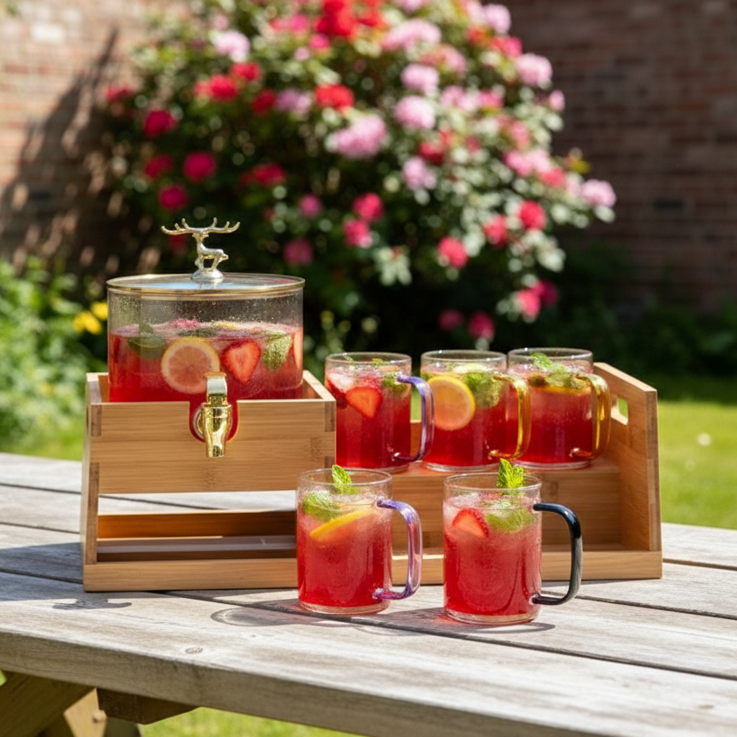 The Refresh Hub - Dispesner & Glasses Set (1150) - All-In-One Store Pakistan