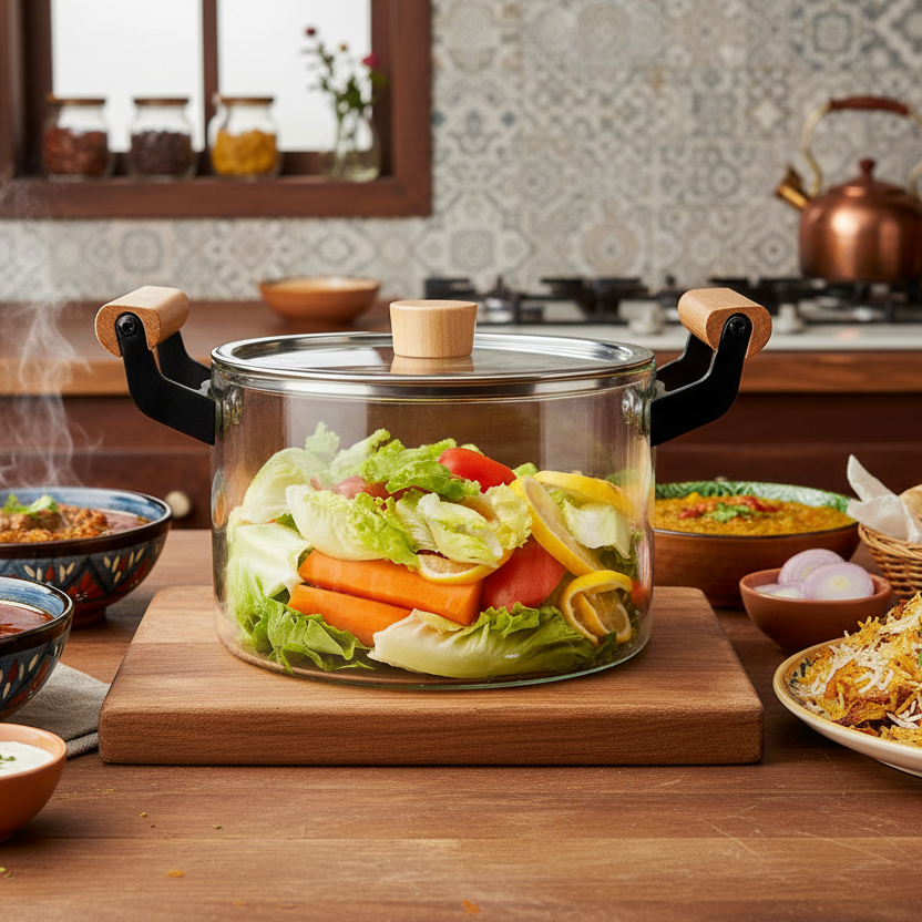 Fabulous GlassPot with Wooden Handles 3.5L - All-In-One Store Pakistan