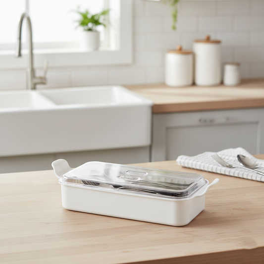 Cutlery Box with Lid and Drain (1035) by Limon - All-In-One Store Pakistan