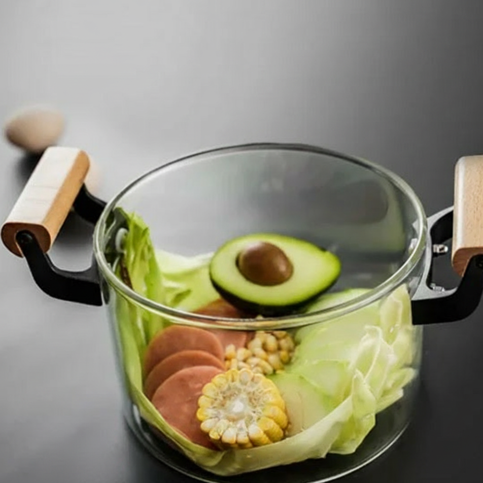 Fabulous GlassPot with Wooden Handles 3.5L - All-In-One Store Pakistan