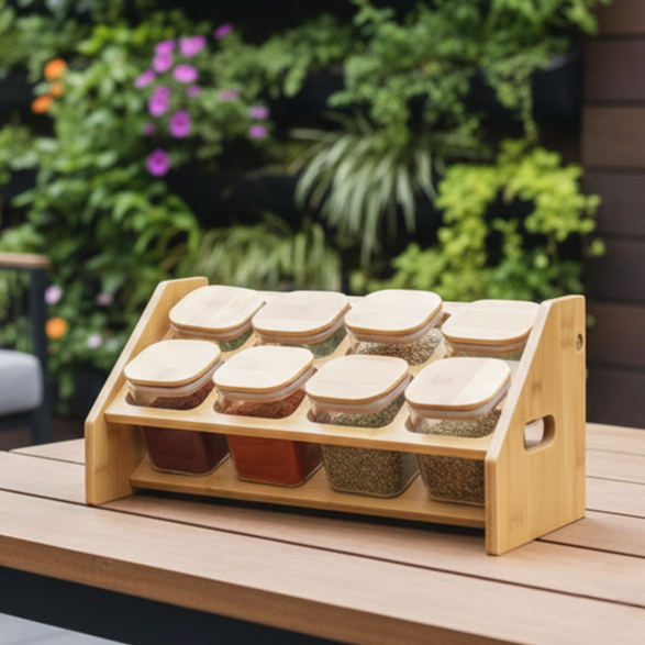 Angled Countertop Organizer for Kitchen Herbs & Seasonings (1139) - All-In-One Store Pakistan