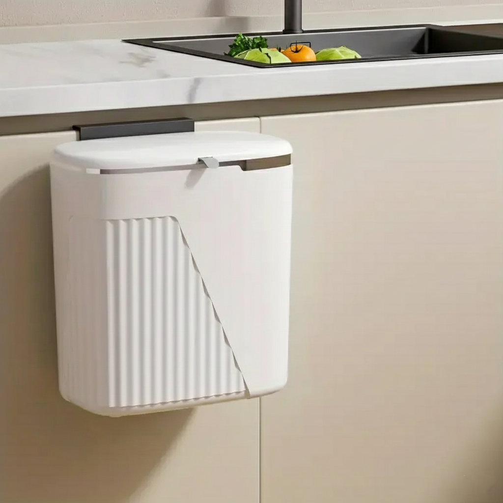 SlimHang Trash Bin with Dual Lid Use and Handles - All-In-One Store Pakistan