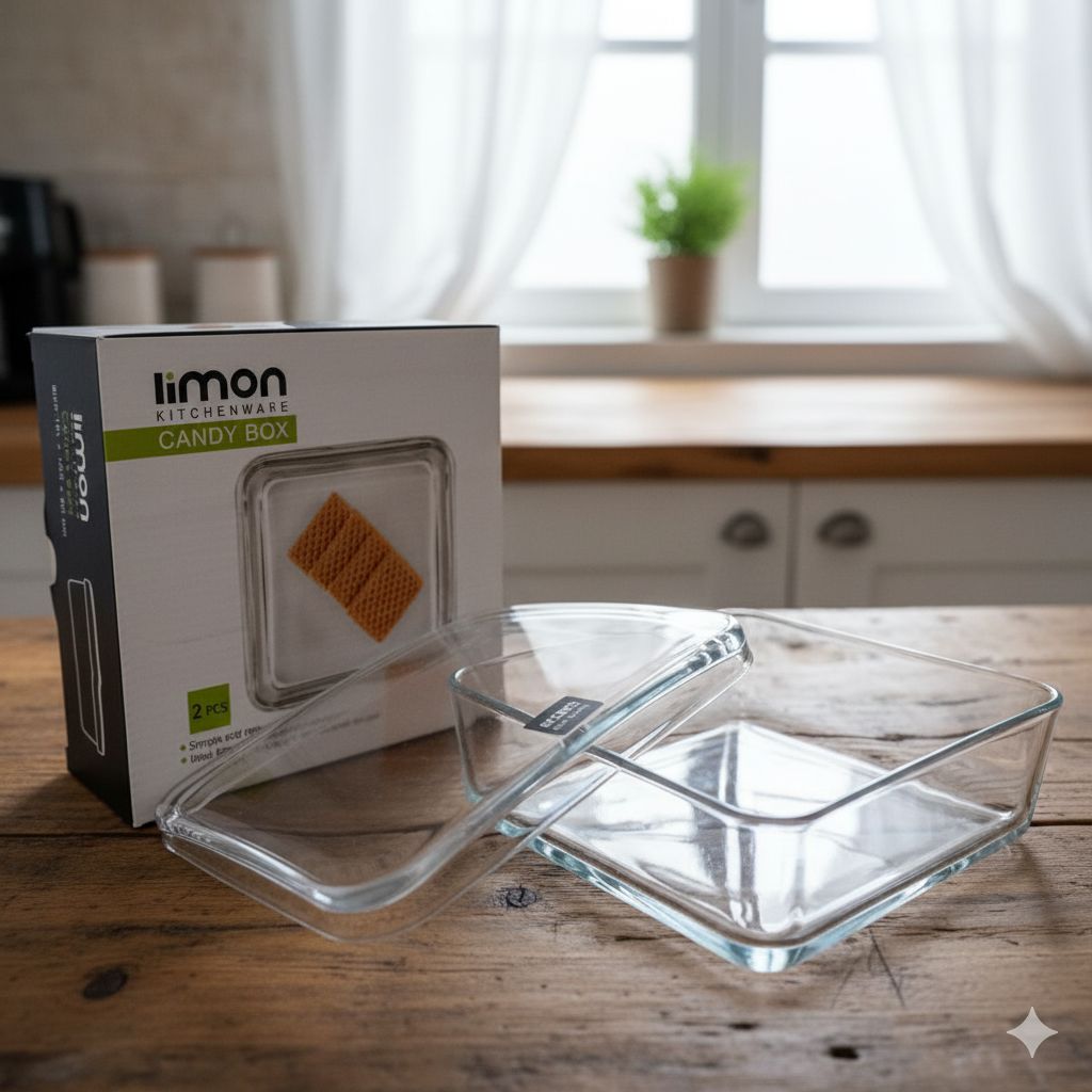 CrystalVault Glass Snacks Box (2154) By Limon - All-In-One Store Pakistan