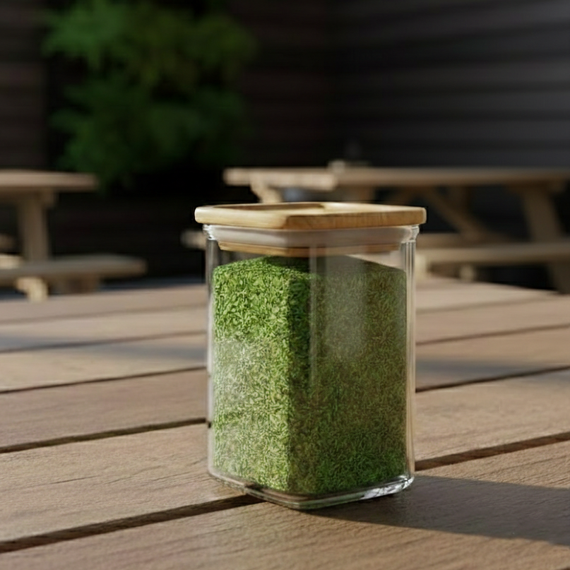 400ml Square Food Storage Jar with Wooden Lid (2198) by Limon - All-In-One Store Pakistan
