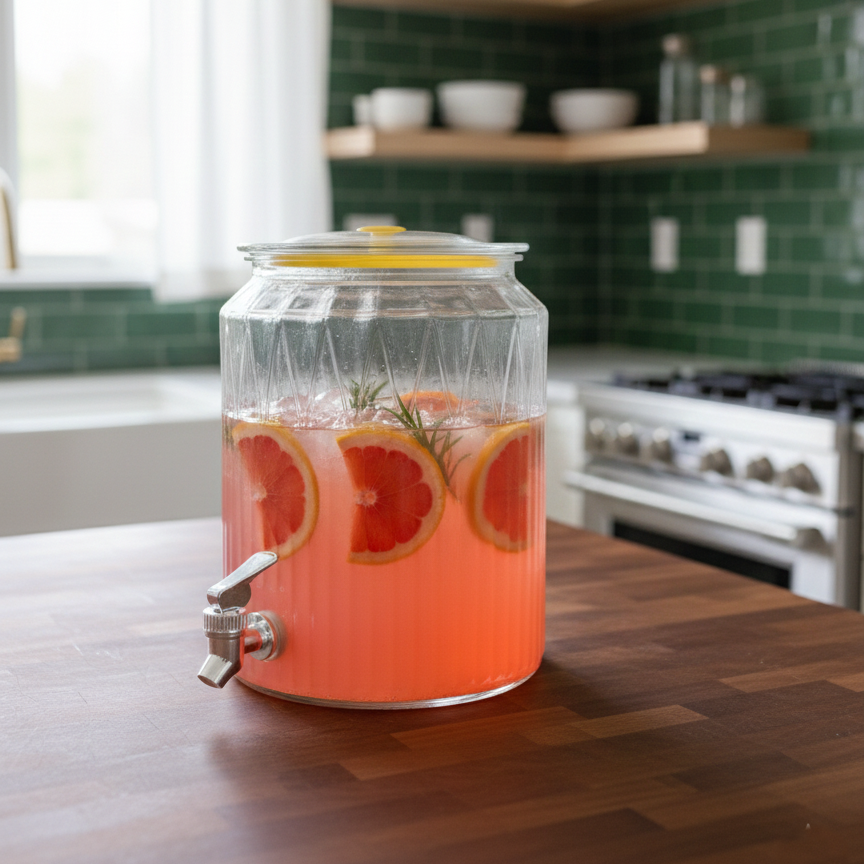 EasyPour 8L Round Beverage Dispenser - All-In-One Store Pakistan
