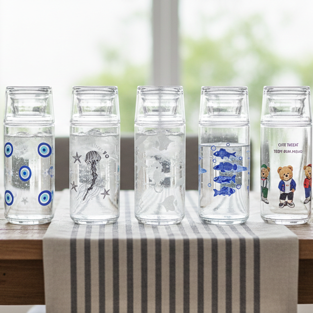 Printed 800ml Glass Carafe (2358) by Limon - All-In-One Store Pakistan