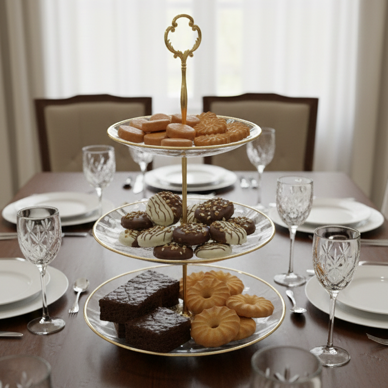 DelightTower 3-Tier Golden Serving Stand - All-In-One Store Pakistan