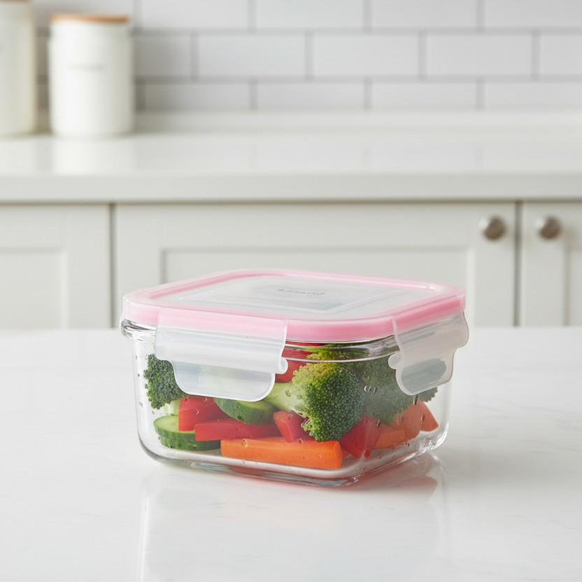 440ML Square Glass Container with Lid (2014) by Limon - All-In-One Store Pakistan