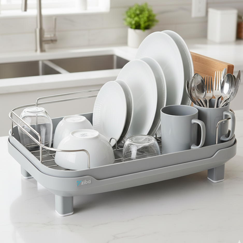MajesticDry Single-Tier Dish Rack with Drainer (31140) – by Ziba - All-In-One Store Pakistan
