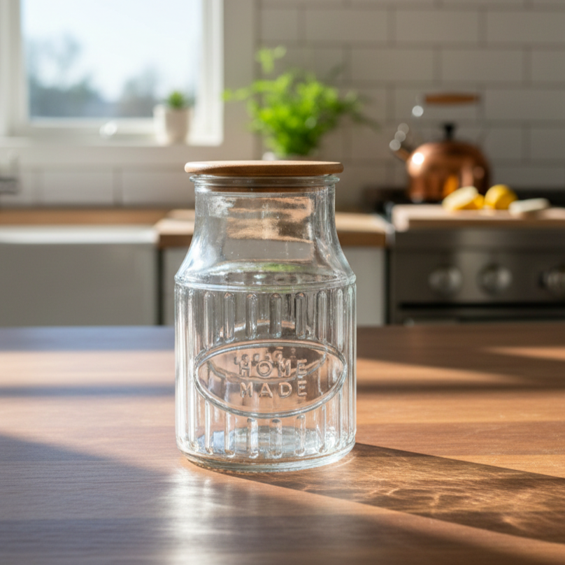 3-Pcs 1200ml Home Made Glass Jars Set with Airight Lids (2261) by Limon - All-In-One Store Pakistan