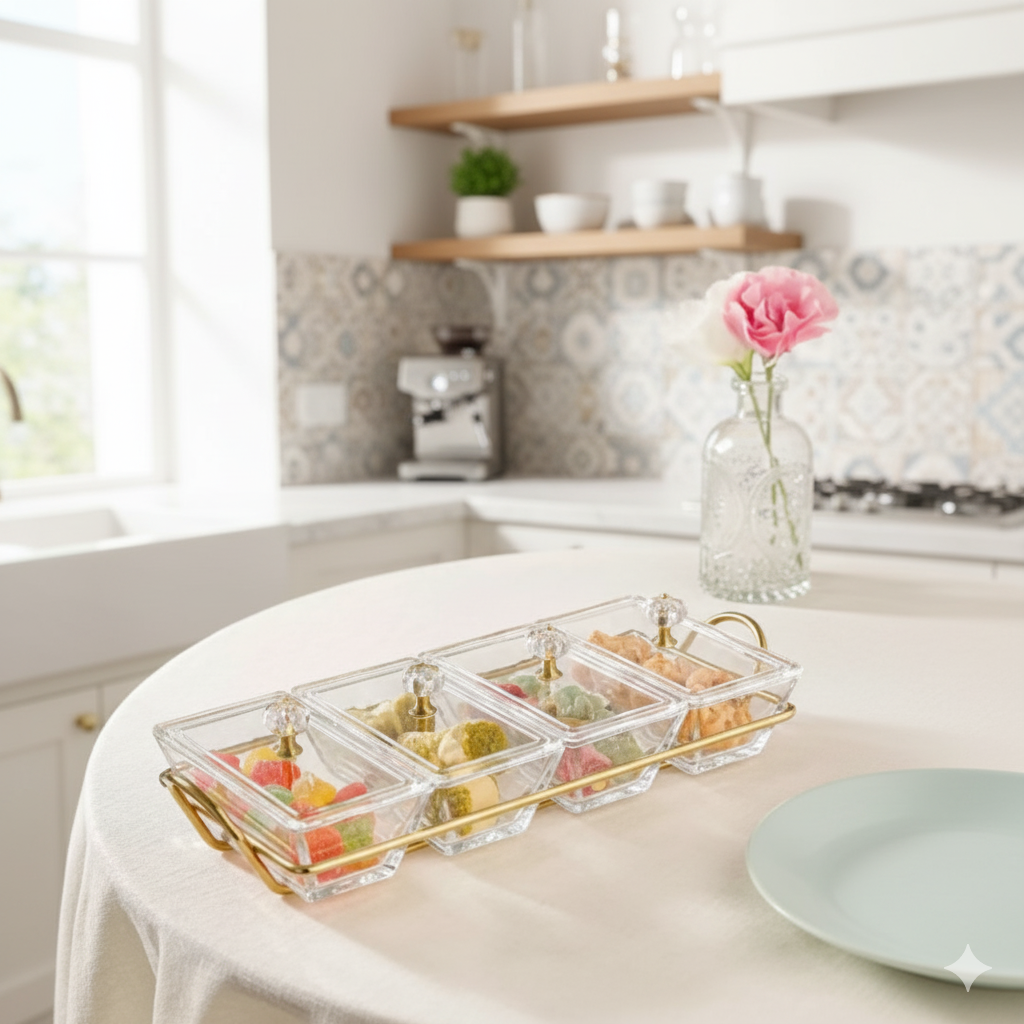 Signature Rectangular Snack Serving Tray Set by Limon - All-In-One Store Pakistan
