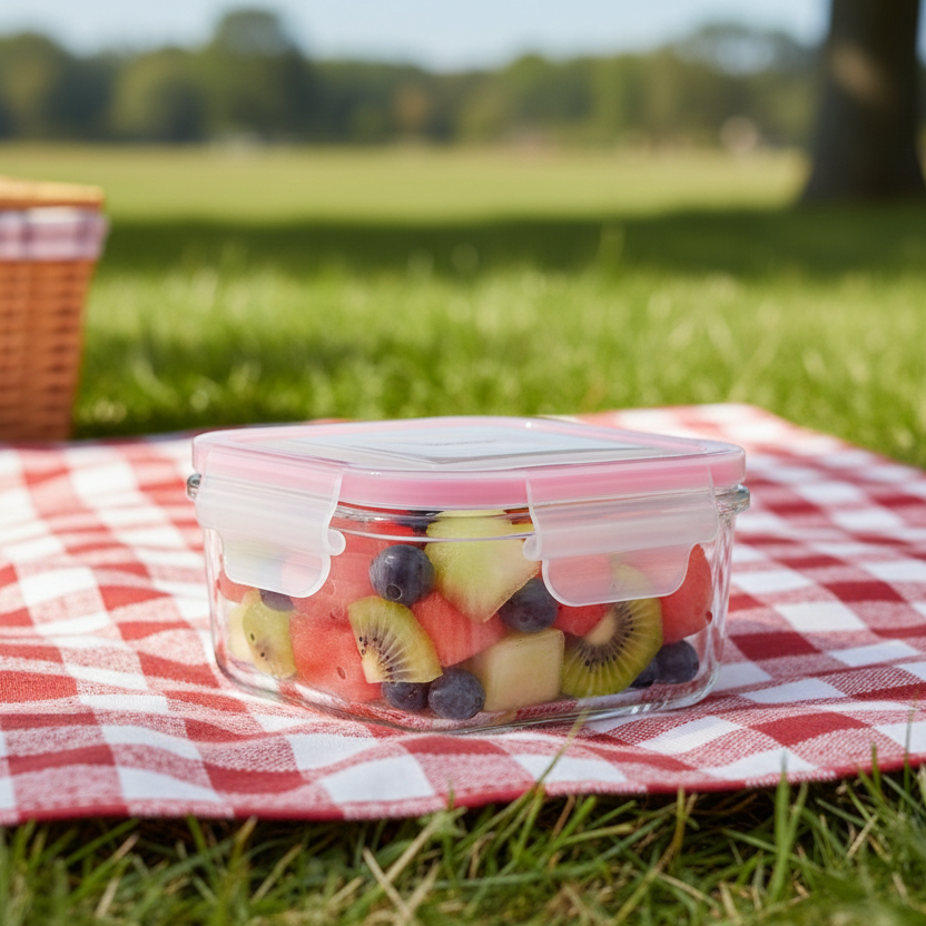 440ML Square Glass Container with Lid (2014) by Limon - All-In-One Store Pakistan